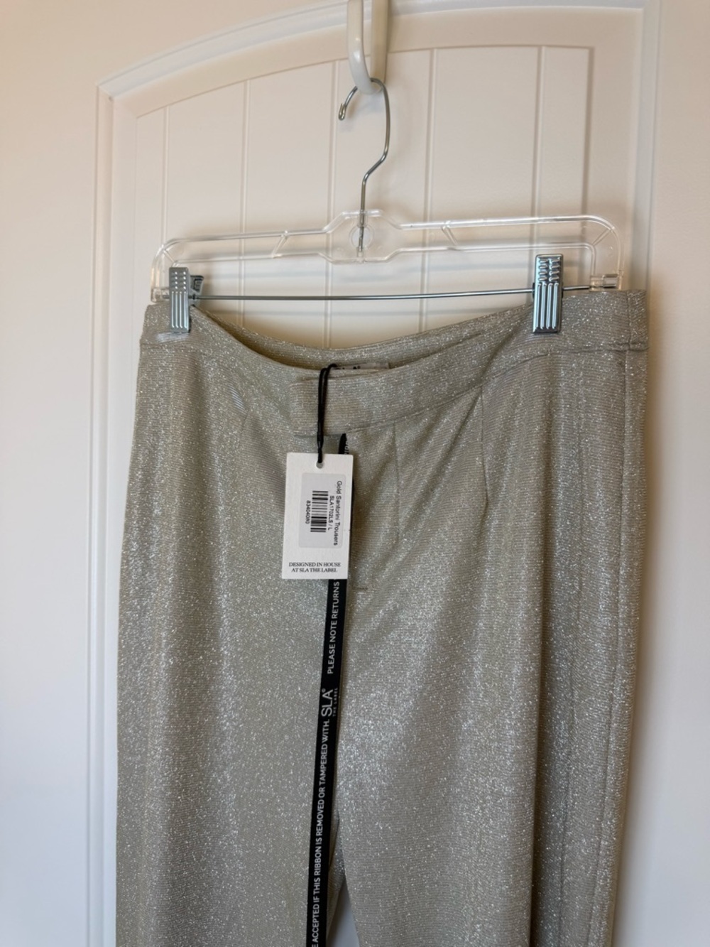 NWT REVOLVE SLA the Label Sparkle Wide-Leg Pants sz L - Picture 4 of 13